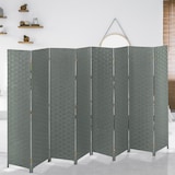 thumbnail of Relaxdays Paravent, 8-teilig, Raumtrenner faltbar, HxB 170x320 cm, Sichtschutz innen, Holz, Papierseil, Trennwand, grau
