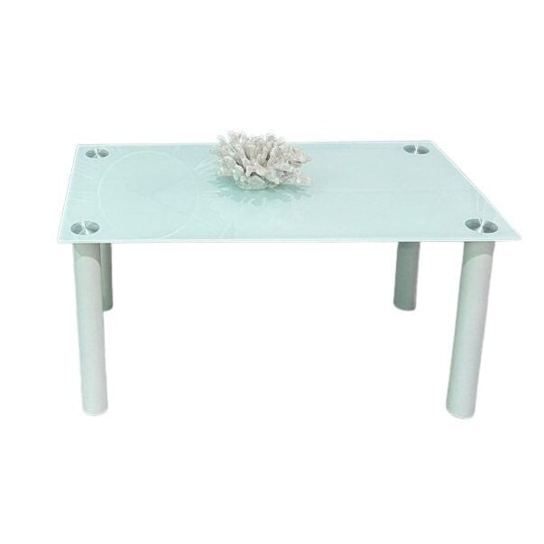 Mesa de Centro de Cristal Templado CT18, Blanco 90x50 cm