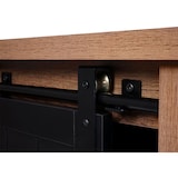 thumbnail of Wohnzimmerset aus Schrank und Sideboard HWC-K75, Schiebetüre Staufächer, Holz-Optik Industrial Metall ~ braun