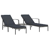 thumbnail of Helloshop26 - Conjunto de 2 tumbonas sillas de playa camas de jardín muebles de terraza con mesa resina de mimbre gris 02_0012125