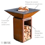 thumbnail of brasero cevenol corten bois carre 74 simple cuve