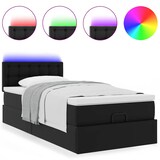 thumbnail of vidaXL Ottoman-Bett mit Matratzen & LEDs Schwarz 100x200 cm Kunstleder