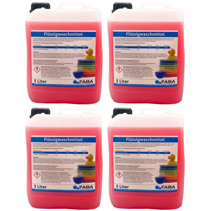 4 x 5 L Flüssigwaschmittel Konzentrat rot Universal Color
