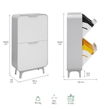 thumbnail of ARREGUI Round CR421-R Cubo de Basura y Reciclaje de Acero de 4 Compartimentos de Diseño, Cubos de Basura de Cocina, 4x17L (68L), plata y blanco mate