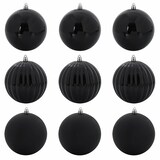 thumbnail of vidaXL Weihnachtskugel-Set 9 pcs Schwarz Kunststoff