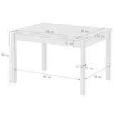 thumbnail of Zweifarbiger Tisch 80x120 Esstisch Tischplatte Eichefarben weiße Beine Massivholz 90.70-51AE