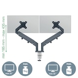 thumbnail of Leitz Ergo Braccio Doppio Regolabile per Monitor 17"-32", Grigio Scuro, 65380089