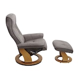 thumbnail of Poltrona reclinabile MCA Hamilton, sgabello per poltrona TV, tessuto/tessuto portata 130 kg ~ grigio chiaro, marrone naturale