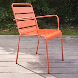thumbnail of Fauteuil de terrasse en métal orange - Oviala