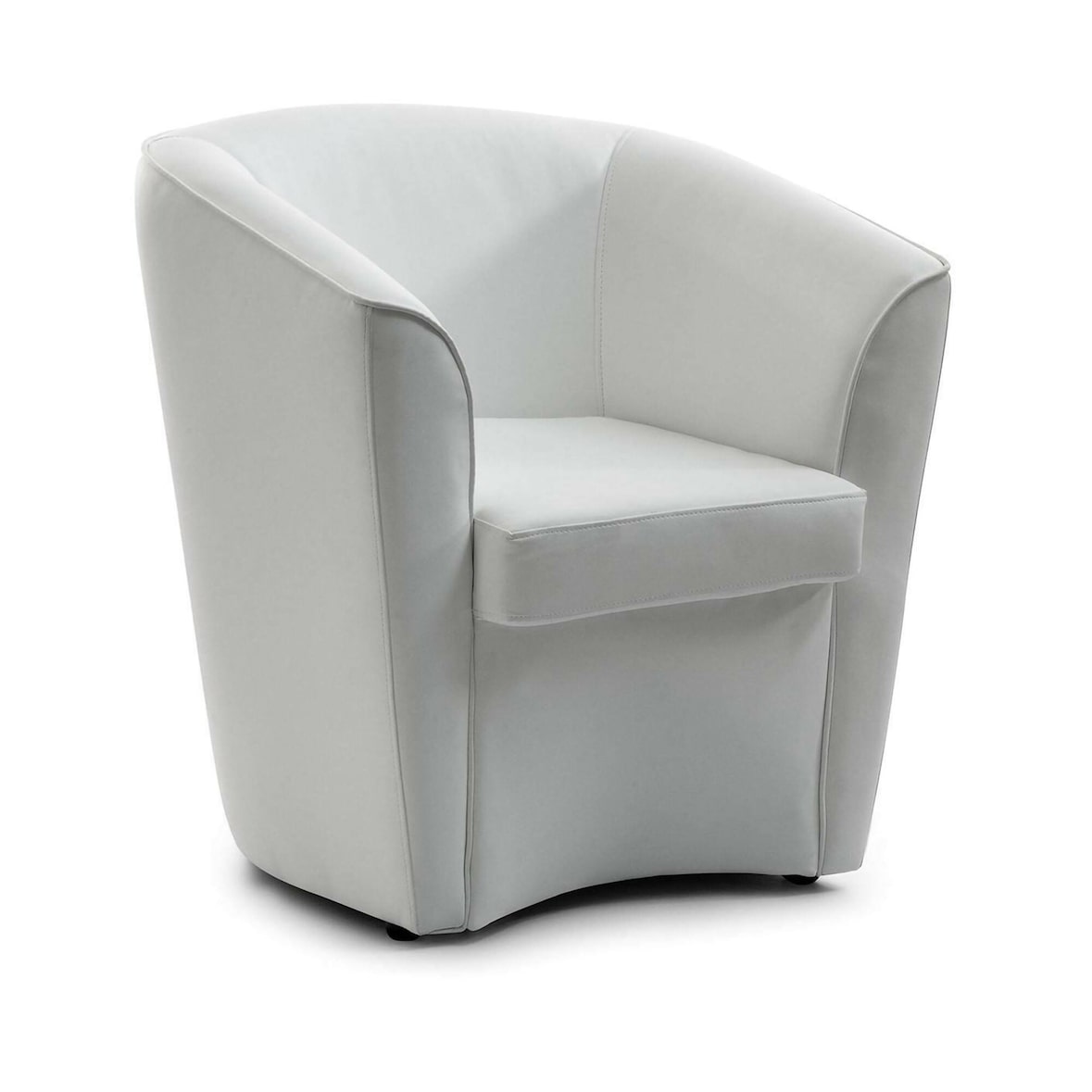 Dmora Dabbiat-Sessel, Wohnzimmersessel, 100 % Made in Italy, Relaxsessel aus Öko-Leder, 70 x 60 x 74 cm, Weiß