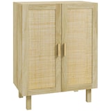 thumbnail of HOMCOM armario de salón con 2 puertas de ratán y estantes ajustables aparador de salón para oficina estudio dormitorio estilo nórdico 73x41x102 cm