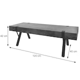 thumbnail of TV-Rack HWC-L54, Fernsehtisch Lowboard TV-Tisch, Metall 42x120x40cm ~ dunkle Wildeiche