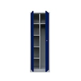 thumbnail of Kleider-Wäsche-Schrank mit Garderobenteil Spind Wäscheschrank Kleiderspind 2-türig Grau/Blau 510711