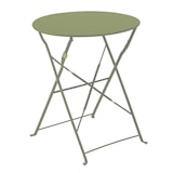 thumbnail of Table de jardin ronde rabattable et 2 chaises pliantes vert tilleul