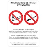 thumbnail of BEQUET Pancarte adhésif 'AFFICHAGE OBLIGATOIRE' Interdiction de fumer et vapoter blanc 15x21cm x1
