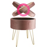 thumbnail of Sitzhocker Ava gepolstert in Samtoptik 300kg mit Stauraum