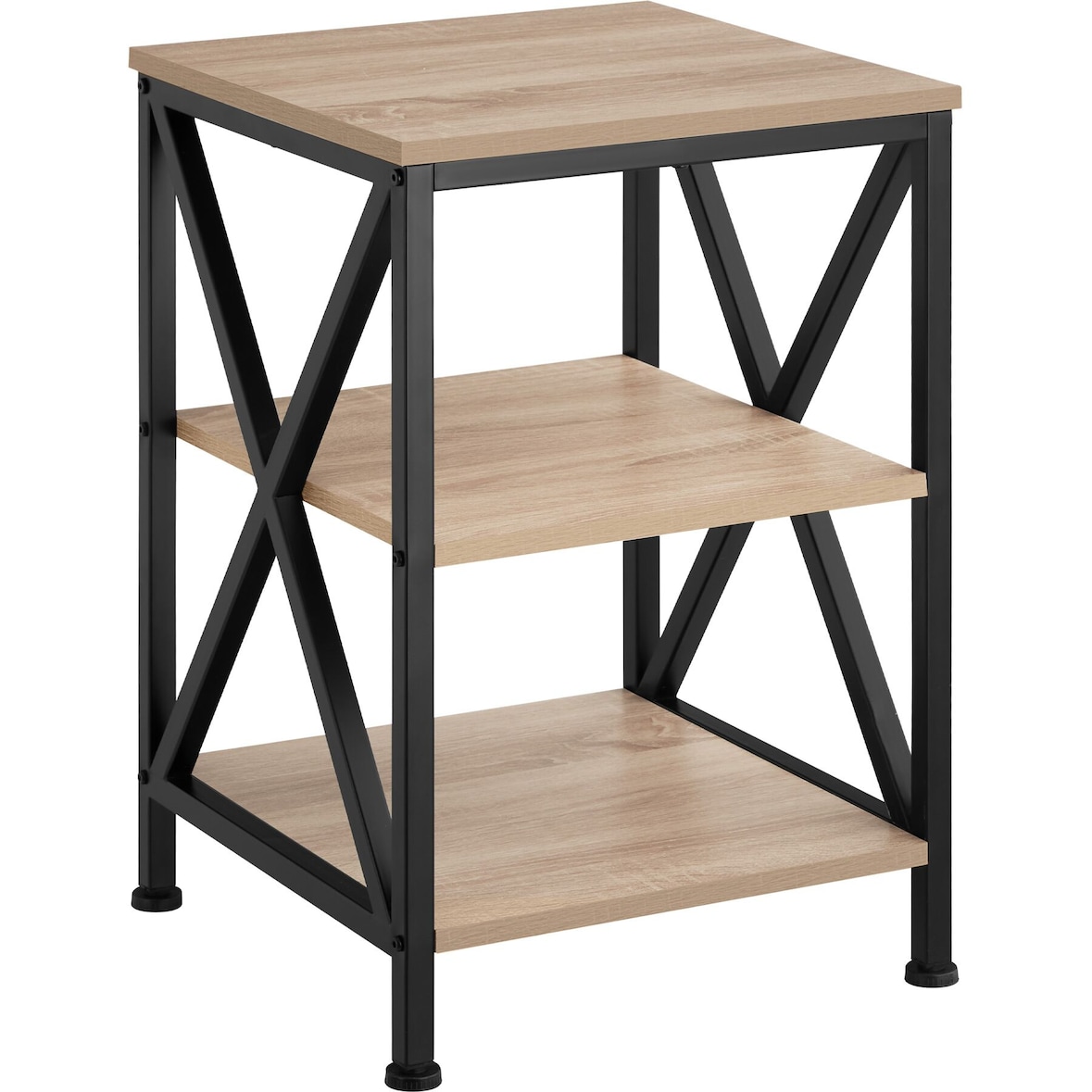 tectake Mesa auxiliar Nottingham 40,5x40,5x60,5cm  Madera Industrial Clara, Roble Sonoma