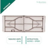 thumbnail of Tavolo pieghevole per uso pubblico 240x75x74 cm – Piano del tavolo portatile in HDPE 4 cm, The HomeWeeks