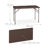 thumbnail of Relaxdays Bierzeltgarnitur klappbar, 3-tlg. Bierbank Set mit großem Tisch, Garten, Festzeltgarnitur, Rattanoptik, braun