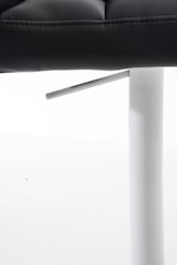 thumbnail of Décoshop26 - Barhocker hoher Tresenhocker quadratische Ziernähte schwarzer PVC-Sitz weißes Metallgestell 10_0004740