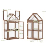thumbnail of COSTWAY Mini invernadero de marco frío, cama de planta de 3 niveles con techo bisagrado, casa de propagación con 2 puertas