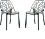 thumbnail of Set aus 2 Stühlen aus Polycarbonat, ergonomische Sitzfläche, stapelbar, modernes Design für Küche, Esszimmer, Bar, Restaurant – Zelda – Rauchgrau