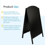 thumbnail of BRASQ Krijtstoepbord Elegance Zwart - 70x130 CM - Krijtbord - Reclamebord - Stoepbord - Dubbelzijdig - voor Binnen en Buiten - Horeca