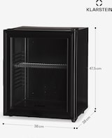 thumbnail of Brooklyn 23 Mini-Kühlschrank Glastür LED Ablage Schwarz