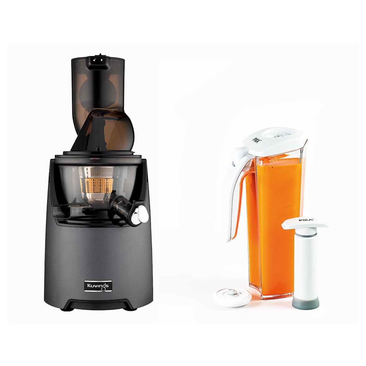 Kuving's - Extracteur de jus vertical EVO820S + kit de conservation de jus sous vide - Anthracite