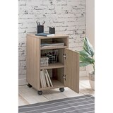 thumbnail of Rollcontainer `Ossola`: 2 Türfächer, Ablagefach, Rollen mit Bremsen, Melaminharz-Beschichtung, einfacher Aufbau. Beige, 33x38x60 cm | Kadima Design