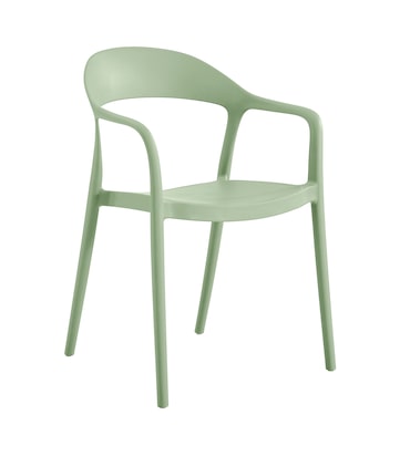 METRO PROFESSIONAL Cadeira de exterior empilhável Laveria, com braços, plástico, verde abacate