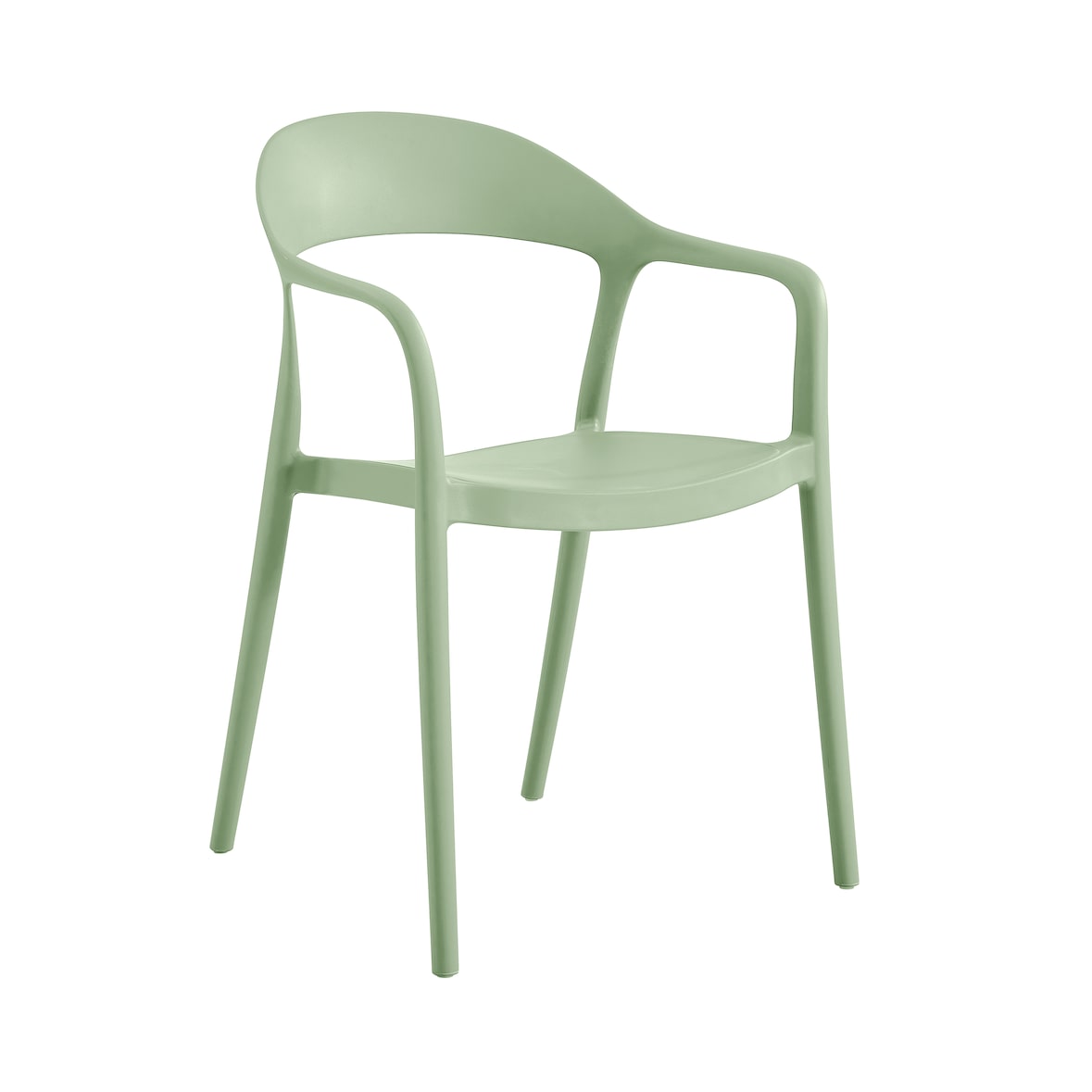 METRO PROFESSIONAL Cadeira de exterior empilhável Laveria, com braços, plástico, verde abacate