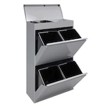 thumbnail of ARREGUI Top CR622-B Recycling Abfalleimer / Mülleimer aus Stahl mit Aufbewahrungsbox mit Deckel, 4 Fach Mülltrennsystem, 4 x 17L ( 68L), hellgrau