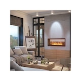 thumbnail of Lareira a bioetanol de parede design de parede dupla face preta mate com vidro protetor 2 lados 1200