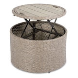 thumbnail of CASARIA® Polyrattan Sonneninsel Sonnenliege mit Faltbarem Dach Beige Grau