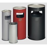 thumbnail of PROREGAL Klassischer Kombiascher rund | HxBxT 66x23x23cm | Verzinkter Stahl | Silber | Mülleimer Aschenbecher Abfalleimer