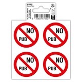 thumbnail of Exacompta 67042E Exacompta, Hinweisschilder selbstklebend, 4x No pub (keine Werbung), 10x10 cm, PVC - Rot