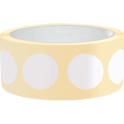 Aufkleber I Markierungspunkt, blanko, weiß, Haftpapier, ablösbar, Ø 10mm, 500/Rolle