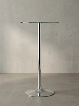 thumbnail of Stehtisch 60x60x105 cm Rund Bartisch Sicherheitsglas Bistrotisch Silber, Moderner Tisch für Bar, Design Partytisch Metall, Hochtisch Messetisch