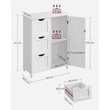 thumbnail of Helloshop26 - Badezimmerschrank Aufbewahrungseinheit mit 3 Schubladen und 1 Schrankfach höhenverstellbarer Einlegeboden 60 x 30 x 12_0006482