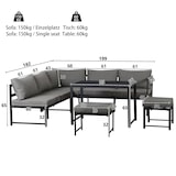 thumbnail of Merax Gartenlounge-Set, mit Liegefunktion, Vierter Gang verstellbare Rückenlehne, Grau