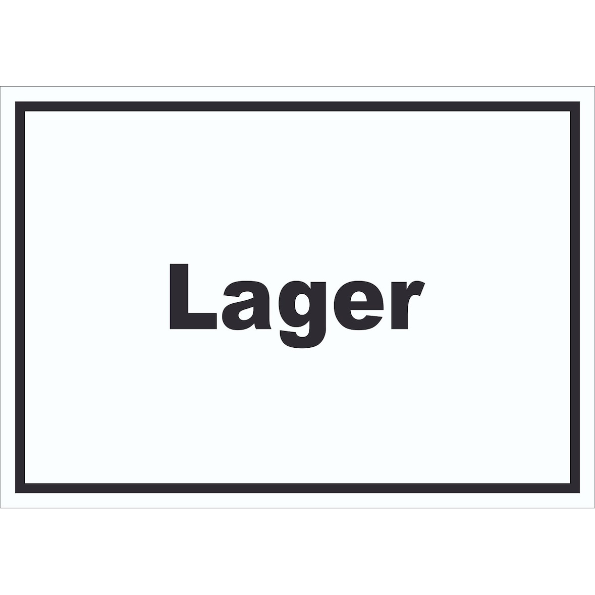 Lager Schild mit Text Storage Warenlager waagerecht A5 Rückseite selbstklebend