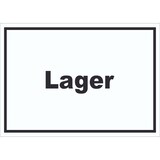 thumbnail of Lager Schild mit Text Storage Warenlager waagerecht A5 Rückseite selbstklebend