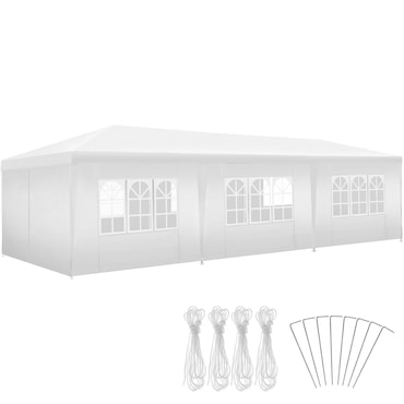 tectake Gazebo Miramas con 8 pareti laterali, impermeabile, 9x3m - 405969