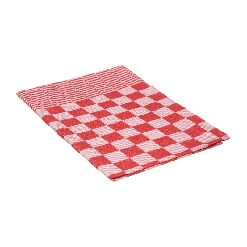 Abwaschtuch 65x65 cm 100% Baumwolle. Rot kariertes. 6er Set - LTITEX