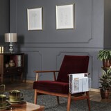 thumbnail of Relaxdays Zeitschriftenhalter Wand, Zeitungsablage hängend, Wandkorb, HBT 28x35,5x10 cm, Magazinhalter, Metall, silber