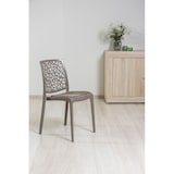 thumbnail of Lot de 4 chaises en polypropylène avec coussin, empilables, design moderne pour cuisine, salle à manger, bar ou restaurant – Anna – Taupe/Taupe