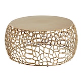 thumbnail of Couchtisch Metall Gold 66x66x30 cm Sofatisch Aluminium Rund, Design Wohnzimmertisch mit Ast-Struktur, Kleiner Kaffeetisch Modern, Beistelltisch