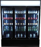 thumbnail of Kühlschrank BONGO | 3x Glastür & Display | 1065 Liter, HxBxT 197,3x160x61cm | +1/+10°C | Schwarz | + CHEFGASTRO Geschirrtuch