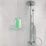 thumbnail of Relaxdays Duschablage Ecke, HxBxT: 7x26,5x26,5 cm, Duschkorb zum Kleben, Edelstahl, Duscheckregal für Shampoo, silber